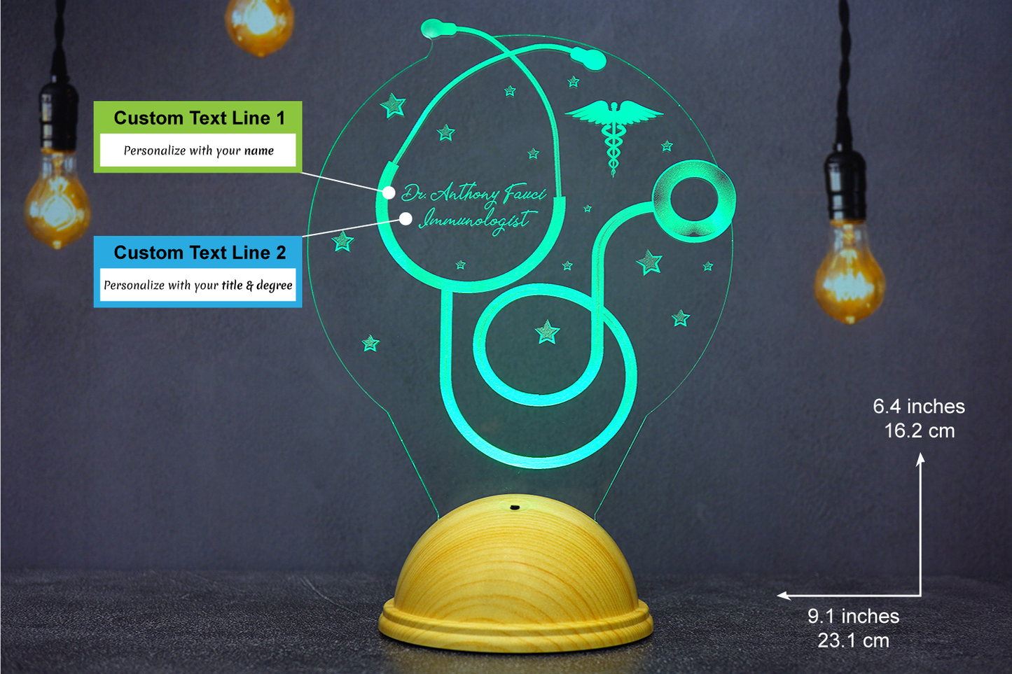 Personalized 3D LED Night Light for Medical Professionals