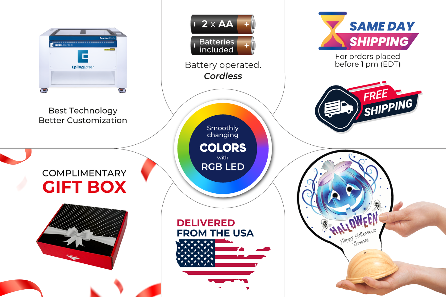 Halloween Personalized 3D LED Lamp