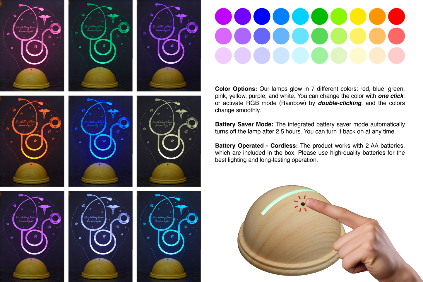 Personalized 3D LED Night Light for Medical Professionals