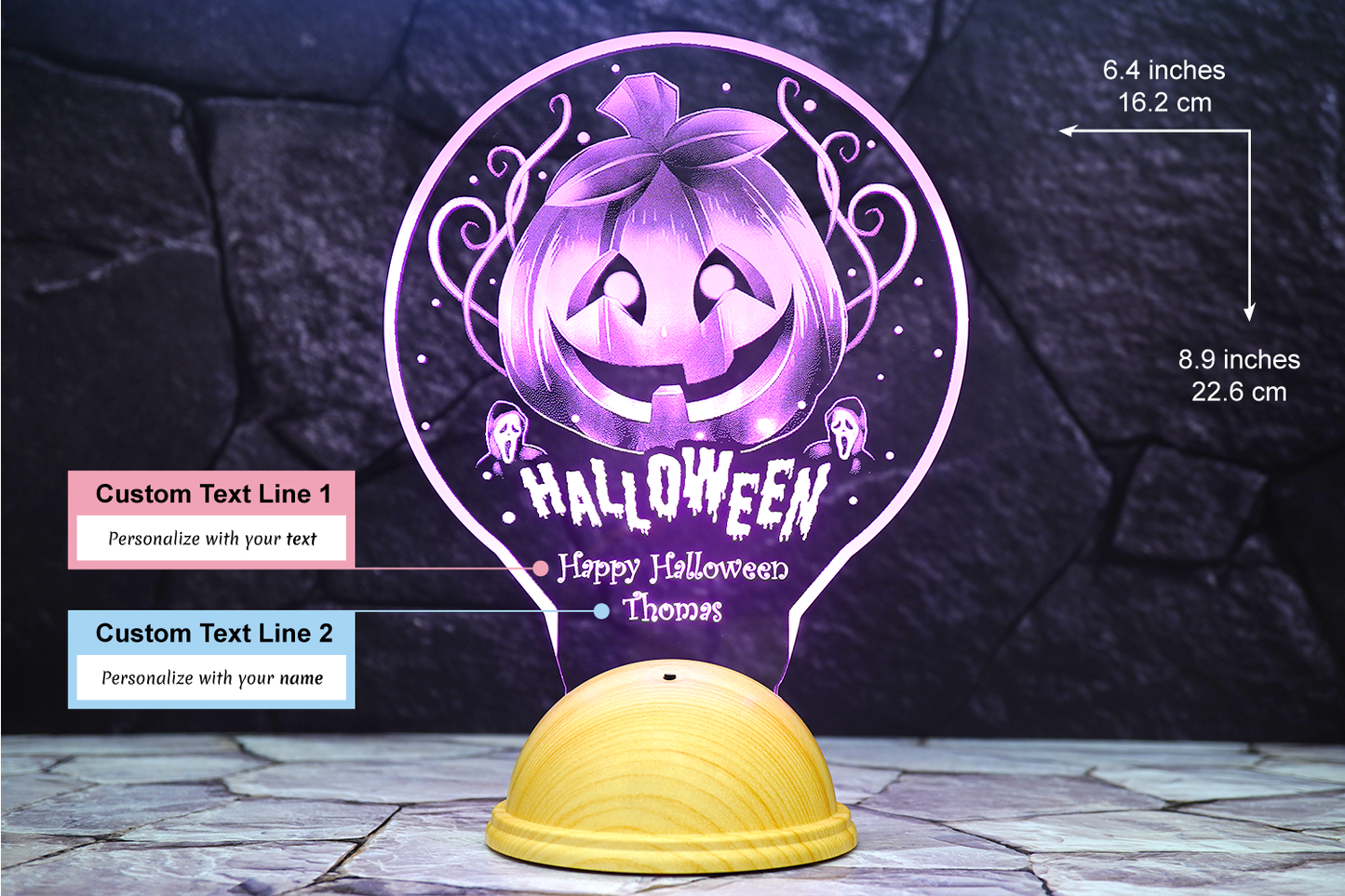 Halloween Personalized 3D LED Lamp