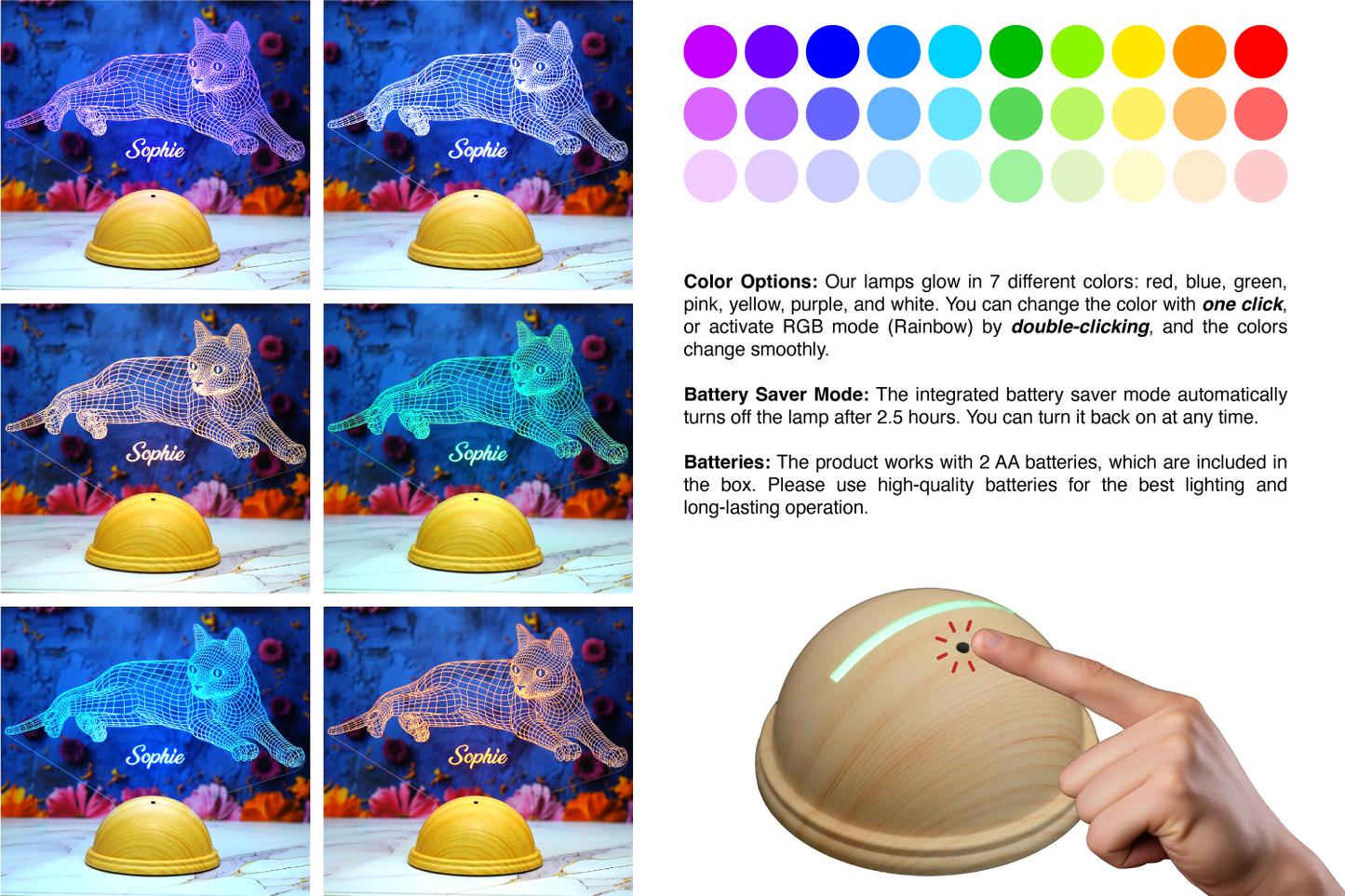 Cat Personalized 3D Led Lamp