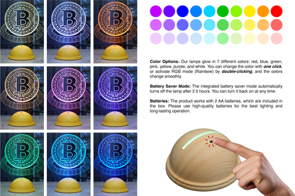 Crypto themed 3D Led Lamp