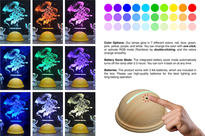 Astronaut Personalized 3D LED Lamp