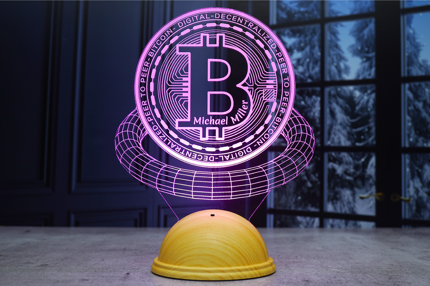 Crypto themed 3D Led Lamp