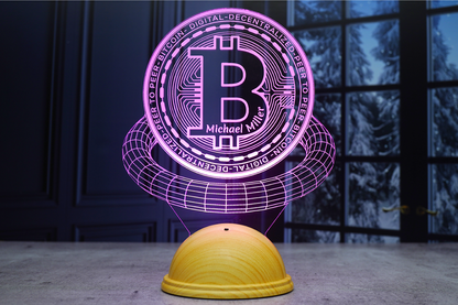 Crypto themed 3D Led Lamp