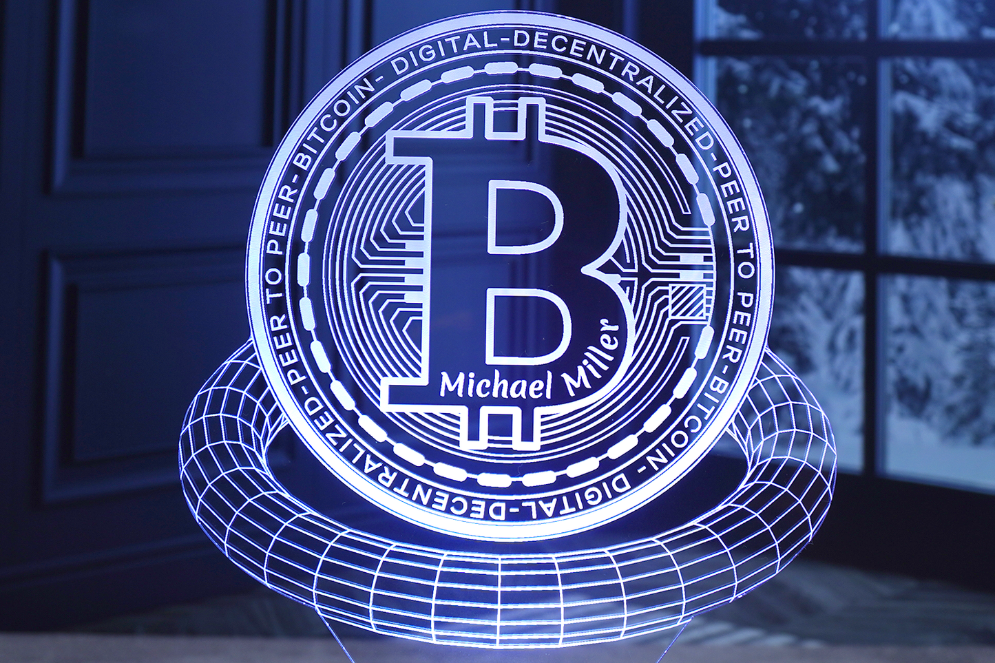 Crypto themed 3D Led Lamp