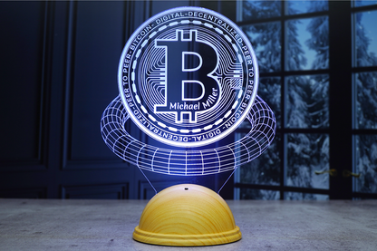Crypto themed 3D Led Lamp